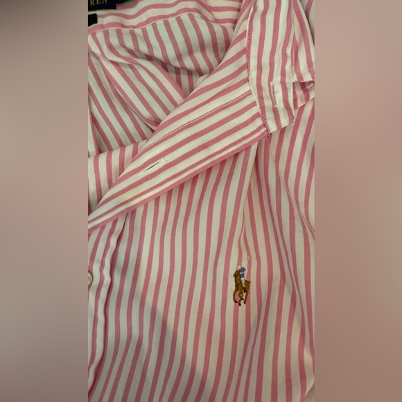 Ralph Lauren Oversized pink striped Button down boyfriend shirt men’s size L - Picture 4 of 9